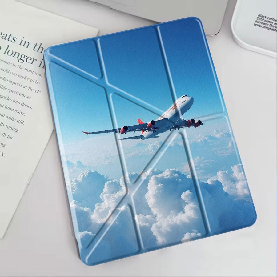 Tablet Case For iPad Pro 11th 10th 9th 8th 7th 12.9inch Air 4 5 M3 M2 1 2 M4 11inch Mini 6 7 Pro 2025 Holder Cover Cloud Sea Jet