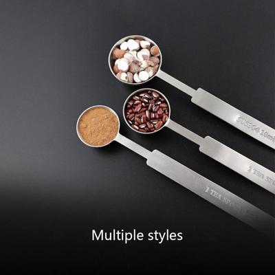 Coffee Measuring Spoon Extended Handle Stainless Steel Seasoning Spoon Baking Spoon Scale Not Easy To Rust Convenient Cleaning