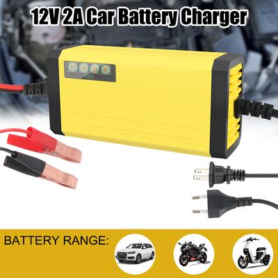 12V 2A Car Battery Charger LED Display 220V Power Puls Repair Charger Moto Truck Battery Charger Wet Dry Lead Acid Battery