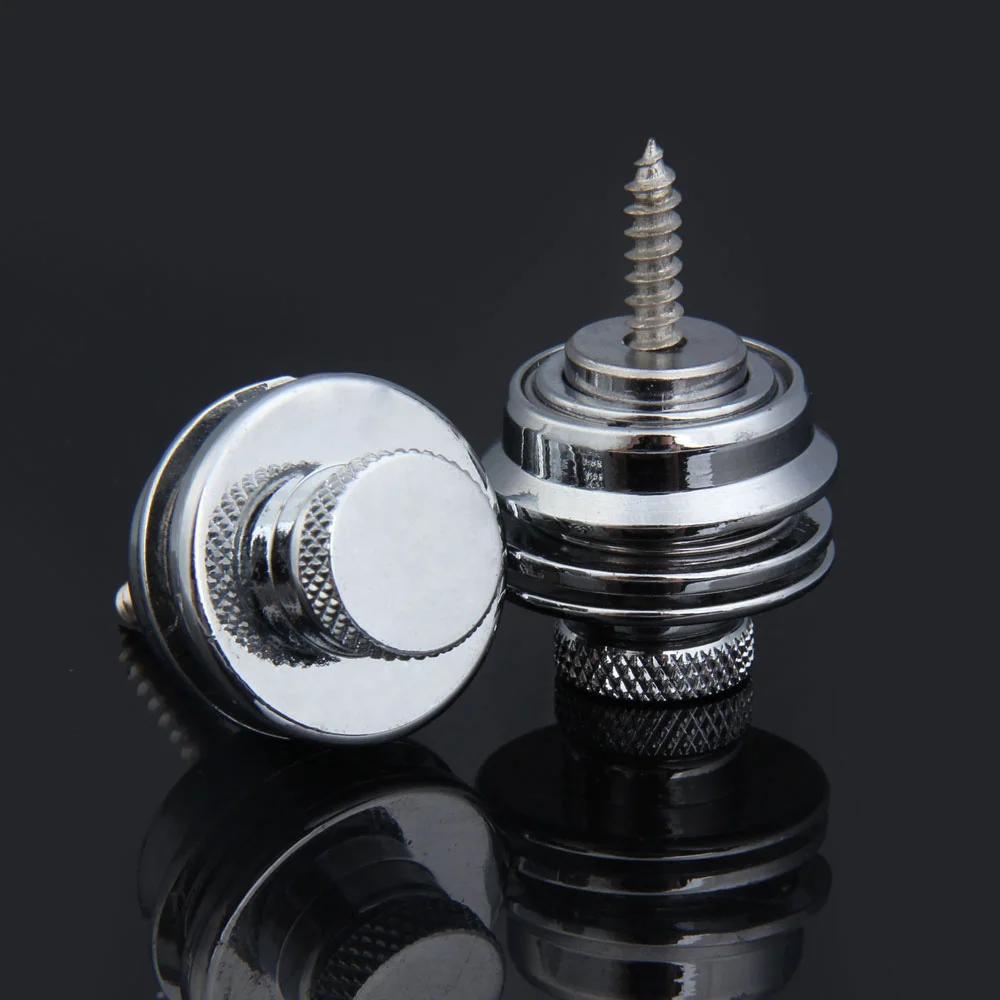 10-2PCS Electric Guitar Straplock Zinc Alloy Bass Safety Straplock Flat Head Non-slip Replacement Musical Instrument Accessories