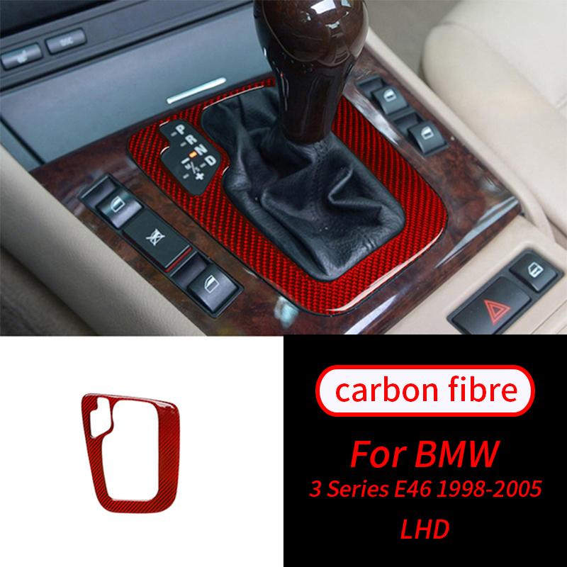For BMW 3Series E46 1998-2005 Real Carbon Fiber Gear Shift Panel Covers Trim Decals Car Interior Mouldings Car Interior