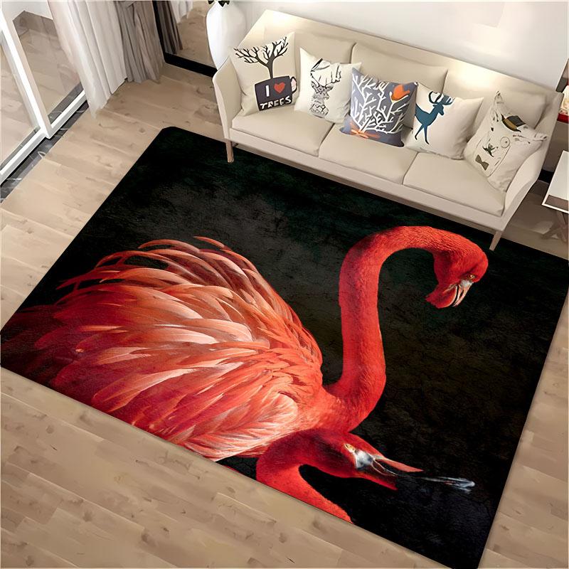 HD Printing Pink Flamingo Large Area Carpets for Home Living Room  Kids Bedroom Sofa Doormat Kitchen Floor Rugs Anti-slip  Decor