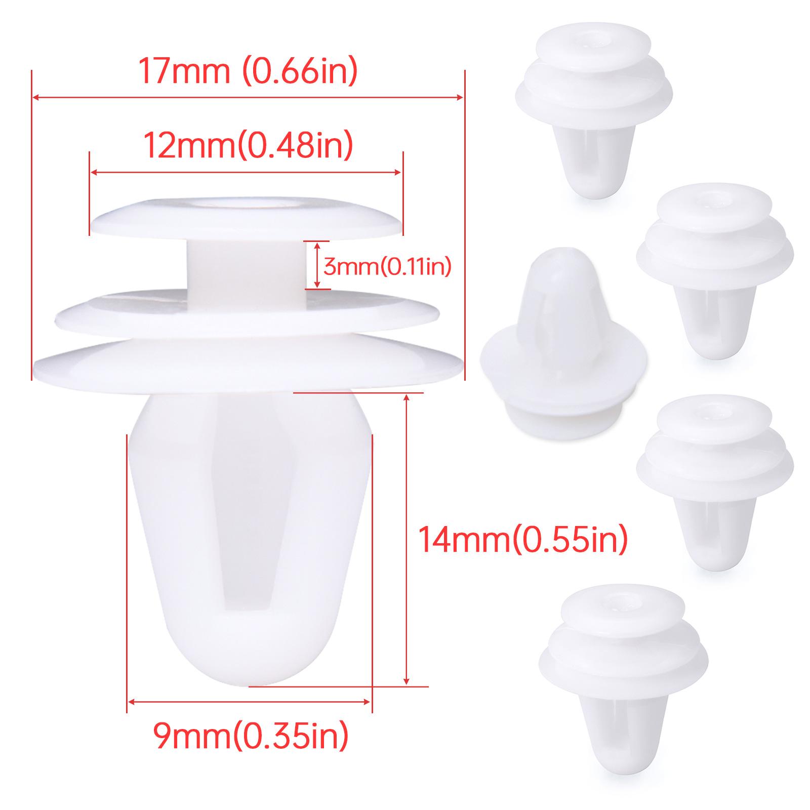 

50pcs Universal Automobile Bumpers Hole White Car Door Trim Panel Clip Plastic Auto Fastener Clips Rivet Auto Fasteners For Cars