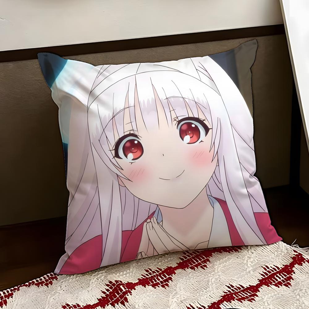 Anime YYuragisou No Yuunasan Cushion Cover Reversible Soft Durable Pillow Cover Home  Car MultiScene Use for Daily Comfort