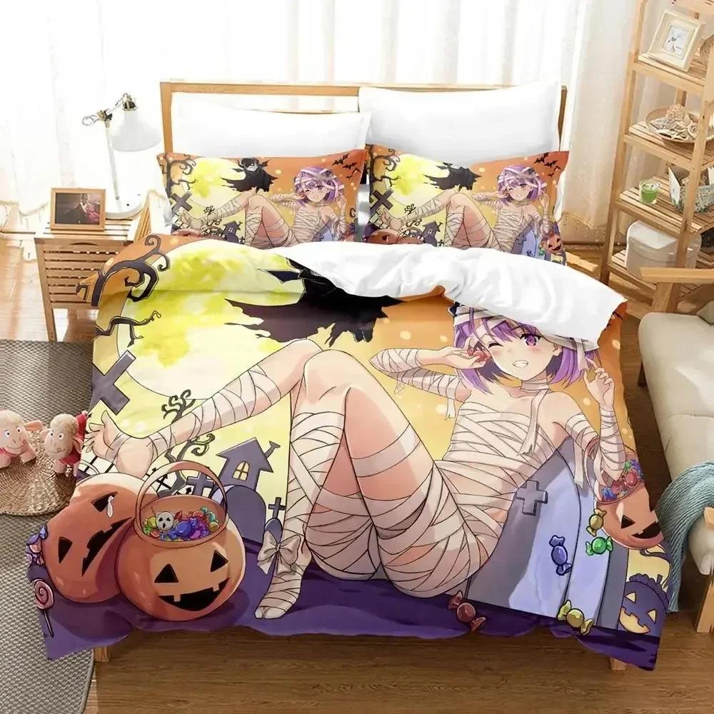 Anime Mummy Girls Bedding Set Single Twin Queen Size Duvet Cover Set Mummy Theme Gift for Teen Adult Anime Bedroom Decor