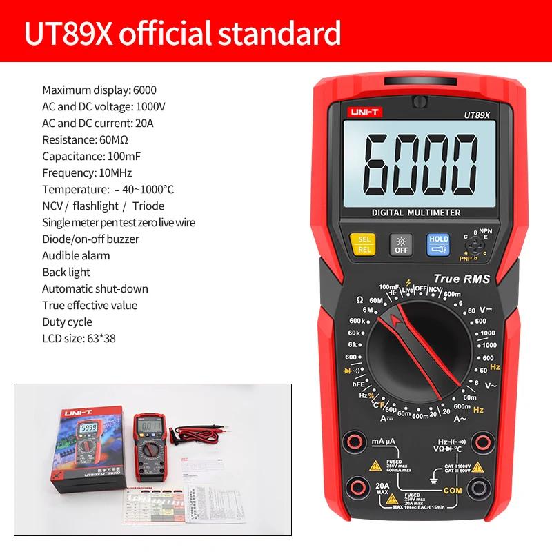 UNI-T Digital Multimeter Professional AC DC Electrical Multi Meter UT890C UT890D+ UT89X UT89XD UT161E UT61B+ UT61D+ UT61E Plus