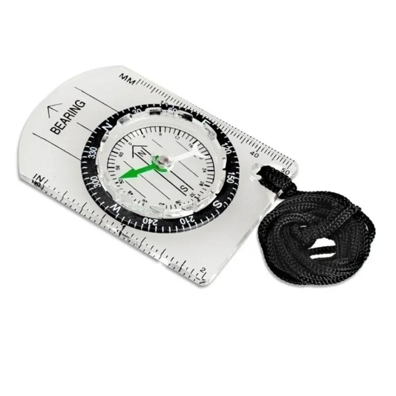 Wilderness Survival Outdoor Equipment Multifunctional Compass   Outdoor Hiking Camping Compass Map Ruler Mini Ruler Hiking Gear