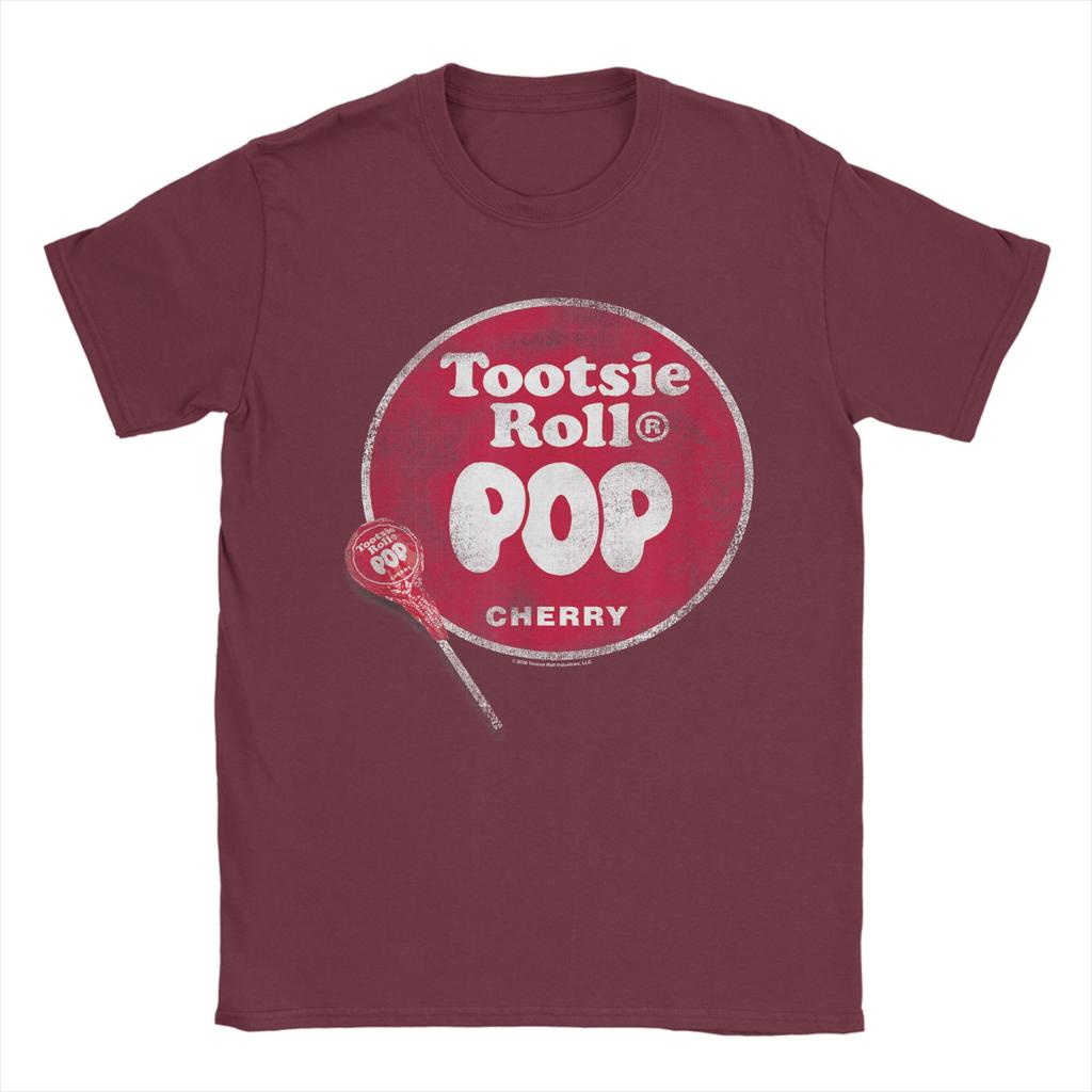 Vintage T Shirt Summer Tootsie Roll Pop Logo Fashion T-Shirts Cotton Tee Shirt for Male Y2K Fun Design Short Sleeve Tops
