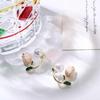 Pearls Jewelry Accessories Flower Ear Studs Women Pearl Studs Tulip Earrings Pearl Ear Hook