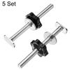 A74E-5Pcs T-Shaped Rail Bolt Knob Kit M8 X 100Mm Threaded Bolt, M8 X 32Mm Hexagonal Manual Knob With Washer,High Quality