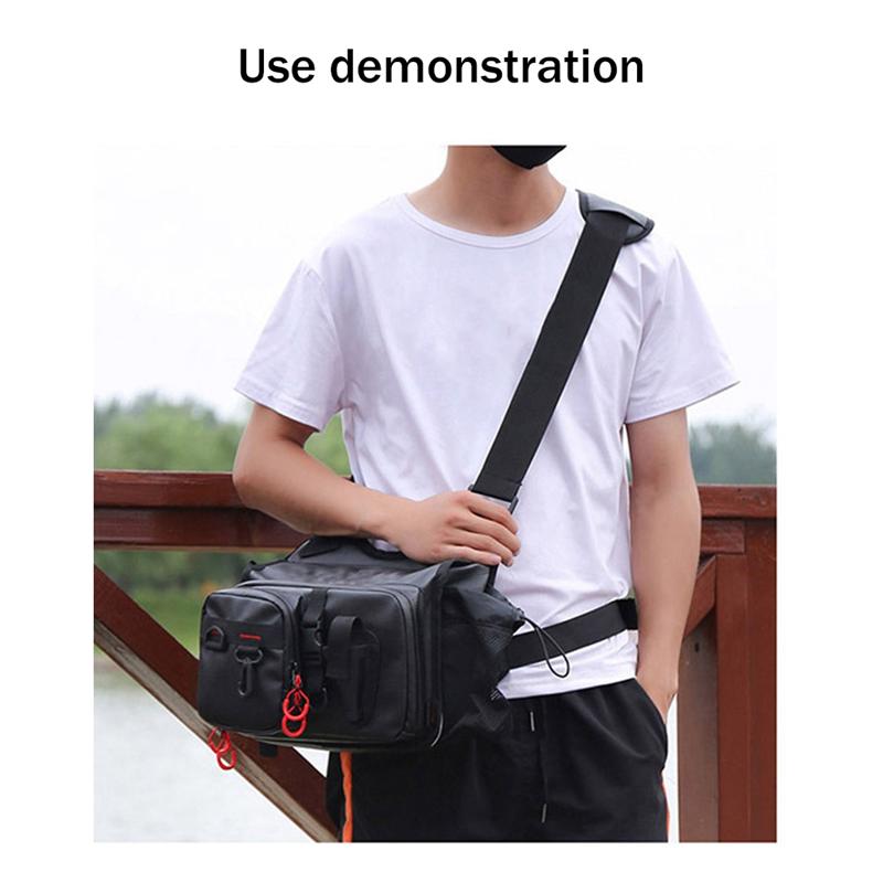 A23I-Multifunctional Waterproof Lure Bag Fly Fishing Bag Wooden Shrimp Bait Bag Iron Plate Imitation Bait Bag Fishing Bag