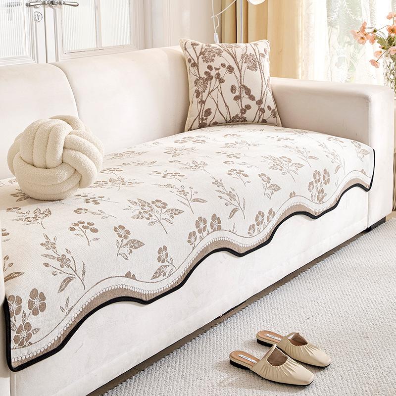 

Подушка для дивана нестандартной формы универсальна для всех сезонов, новая нескользящая подушка для сиденья 2025 года, цельный кожаный чехол для дивана прямой ряд, покрывающая ткань 90*70cm