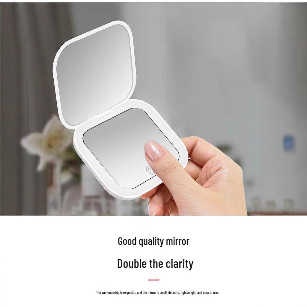 Portable LED Lighted Makeup Mirror - Travel-Friendly, Handheld, Folding Beauty Mirror for Touch-Ups