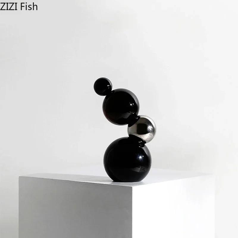 Creative Spherical Geometry Ornaments Crystal Ball Stacking Crafts Desk Decoration Abstract Artwork Statue Room Aesthetic Decor