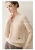 Women's 100% Pure Cashmere Round Neck Cable Knit Sweater for Autumn/Winter