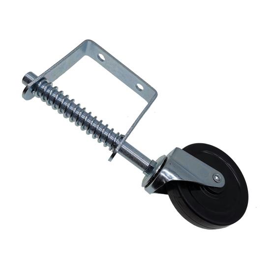 Rouleau de roulette de porte à ressort en caoutchouc, capacité de charge muette de 60KG, 4 pouces