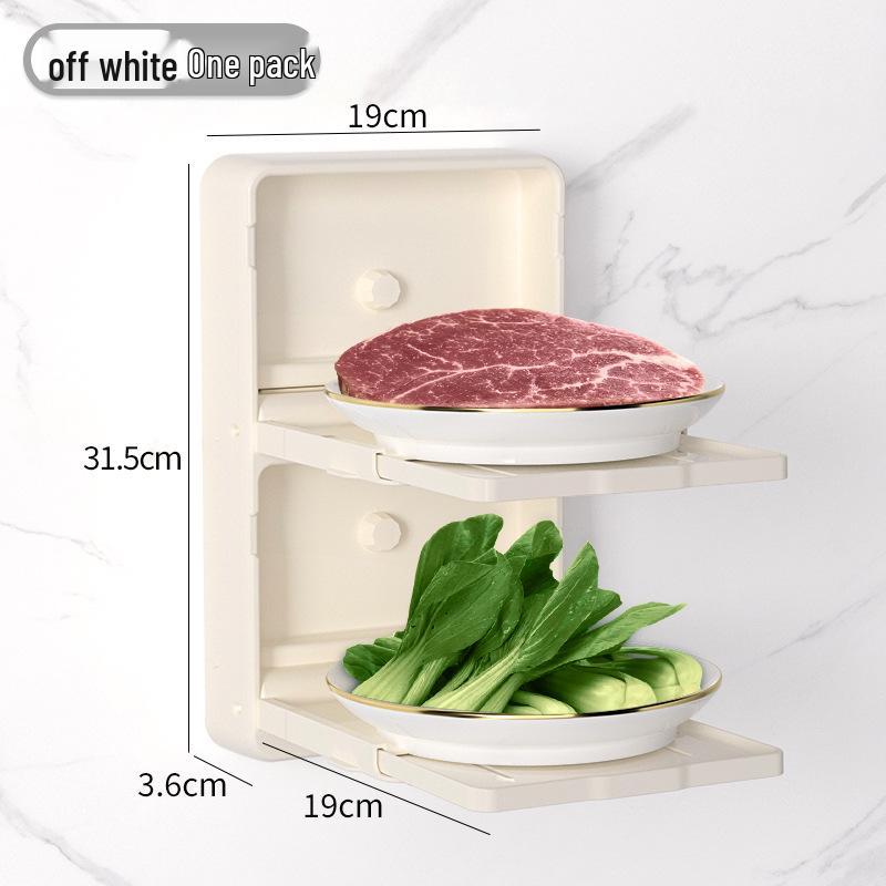 Extendable Wall-Mounted Plastic Dish Rack: Folding Kitchen Prep and Plate Storage Solution