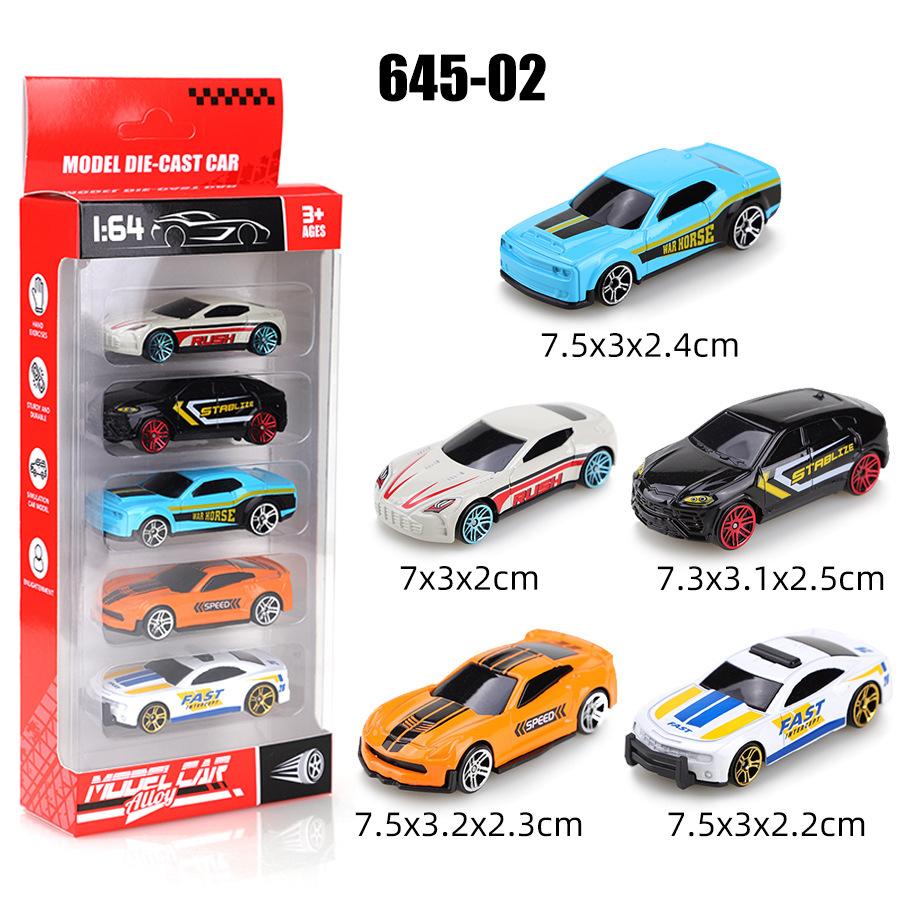 Baleno po 5 ks 1/64 Simulační slitina Retro sada sportovních modelů aut, Dětské autíčko s posuvným modelem auta, Dárek k narozeninám pro děti