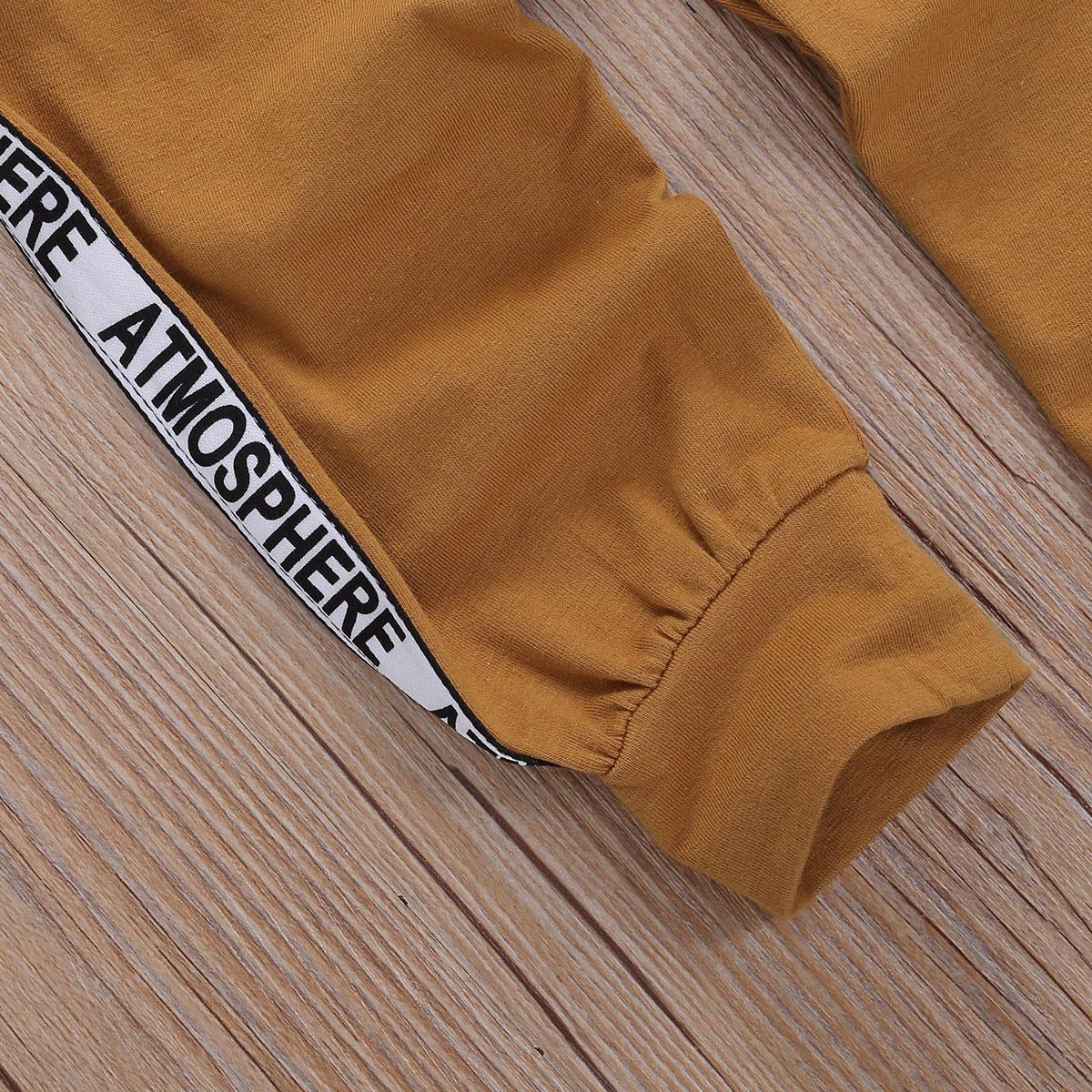 Générique Jogging Set Jongens Winter Meisje Herfst Kleding Letter Print Sweatshirt Trui Tops Broek Outfits Set Trainingspak Kleding Jas Pak Jongens Zwart, zwart
