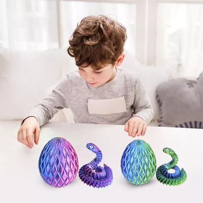 Huevo de Serpiente con Serpiente Impresa en 3D en su Interior Articulaciones Móviles Figura de Serpiente Serpiente Articulada Juguete de Escritorio para Mover Decoración Adorno