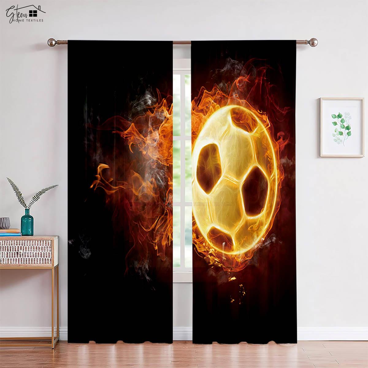 

2 Штуки Крутых Футбольных Штор с 3D-принтом, Подходящих для Спальни, Гостиной, Общежития, Декоративные Шторы, Машинная Стирка W50xH130(CM)x2PCS&Rod pocket