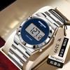 Binbang Men's Digital Waterproof Sports Watch with Stainless Steel Band