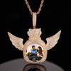 Customizable Hip Hop Money Bag Photo Frame Pendant Necklace