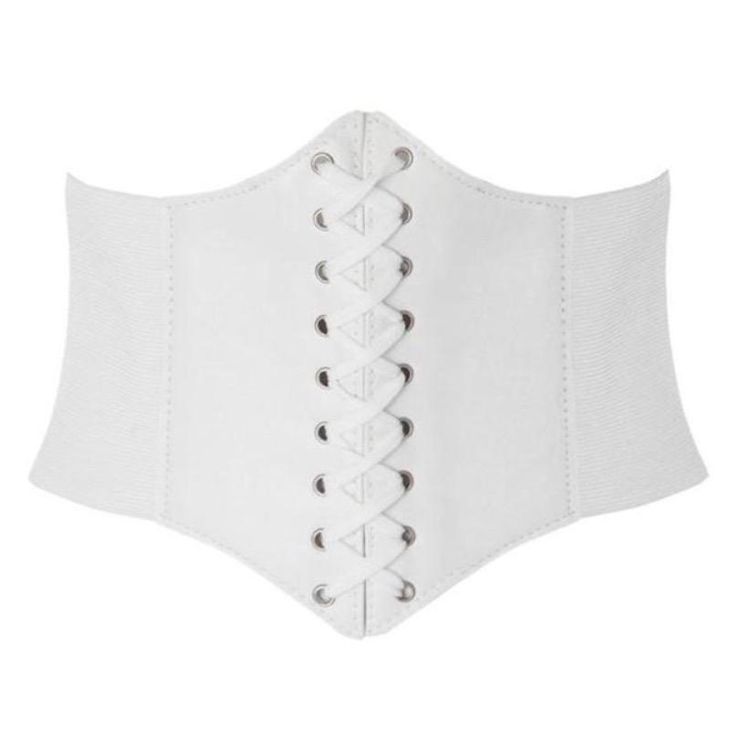 

Пластиковый поясной ремень с заклепками, женский ультра-широкий модный пояс, женский широкий пояс one size белый