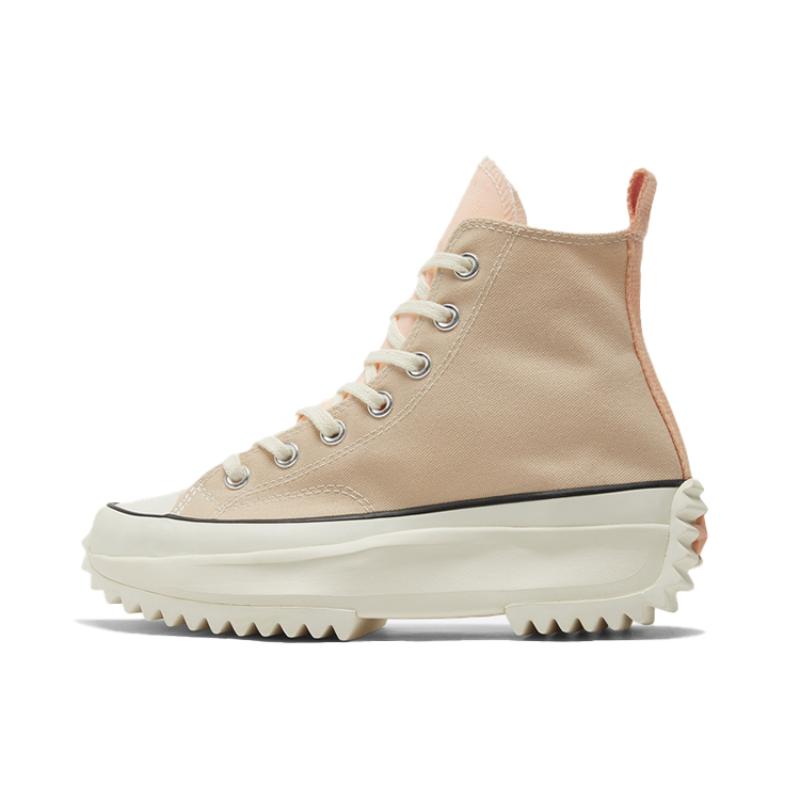 Converse Run Star Hike Fashion High-Top Canvas Shoes Unisex Brown Pink