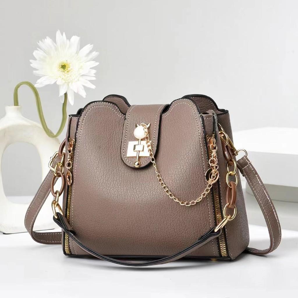 Elegant High-end Women's Pu Leather Bucket Bag Stylish Shoulder Crossbody Handbag In Versatile Colors For Daily Use