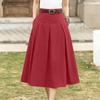 Damskie swobodne, jednokolorowe, luźne spódnice w kształcie litery A