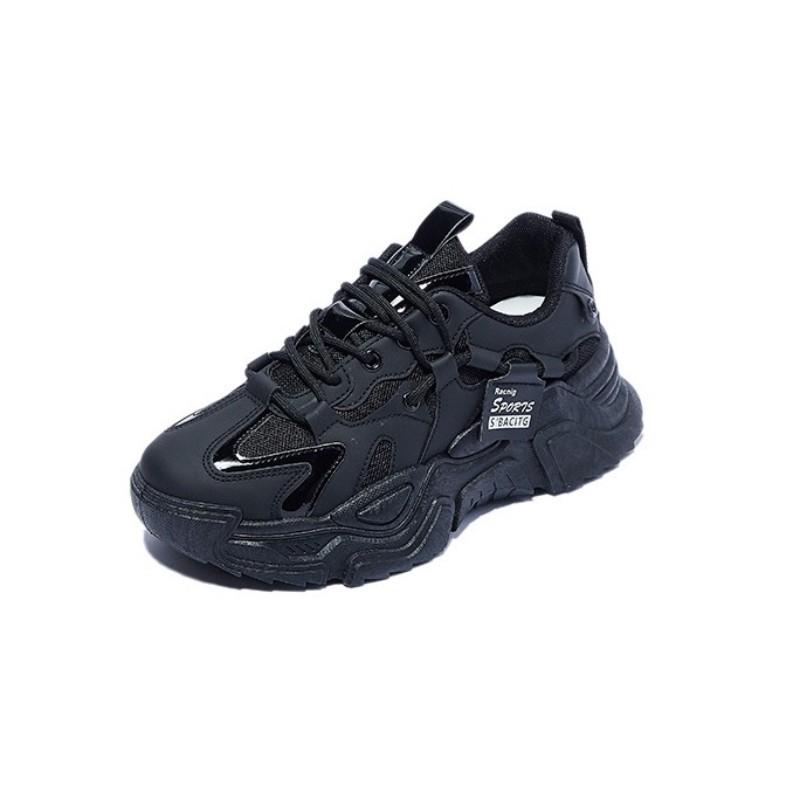 Chaussures de papa entièrement noires pour femmes, polyvalentes et décontractées pour le printemps et l'automne, ne fatiguent pas les pieds, chaussures pour femmes antidérapantes et déodorantes, travail petit noir