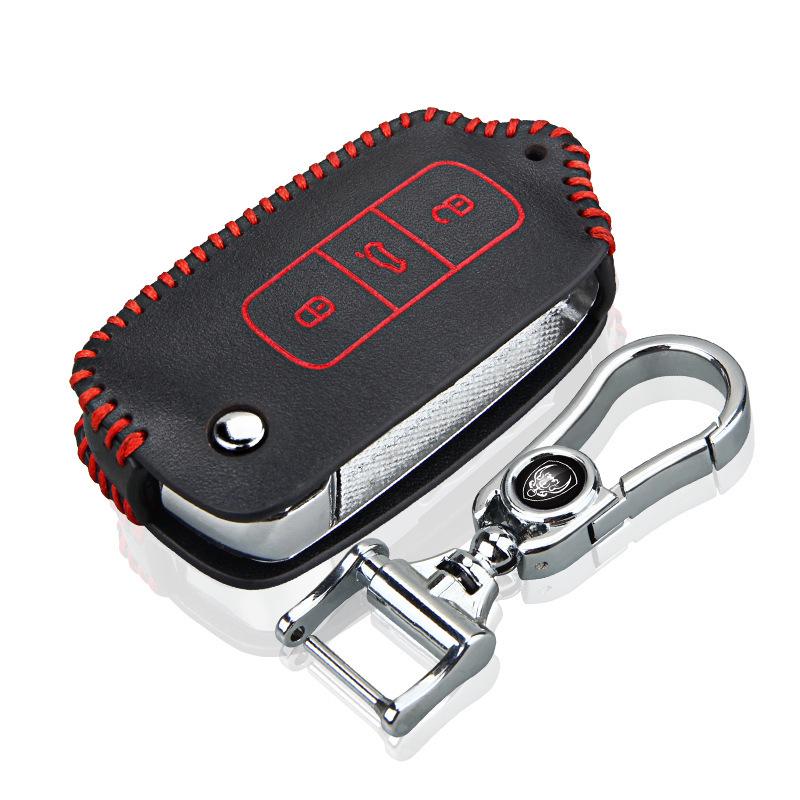 Volkswagen Leather Hand-stitched Key Case Remote Cover Key Protector