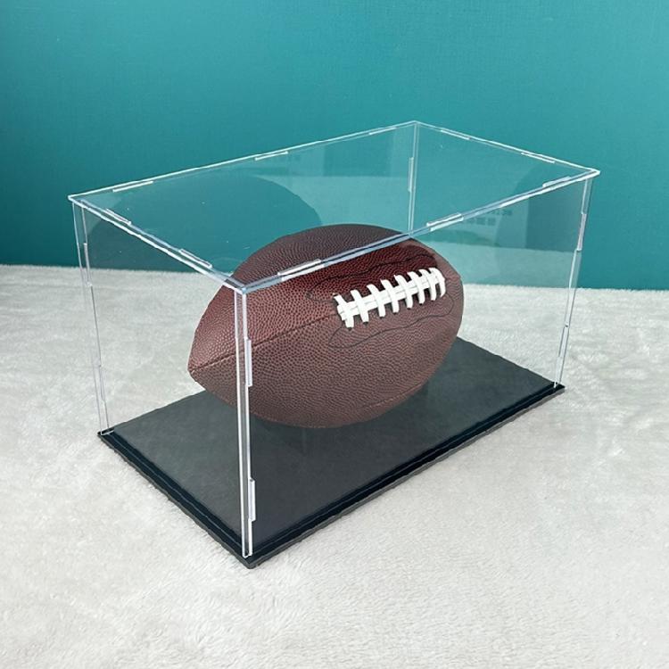 Softball Basketball Holder Box for Organization & Showcases, Football Display Case, Acrylic Clear Display Box with Stand