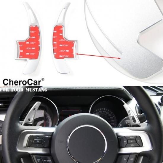 Silver Steering Wheel Shift Paddle Shifter Extension For Mustang 15+ Accessories