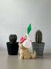 3D Printed Sim-S Cat Figurine With Headphones & Plumbob Decor-Cute Geometric Kitten Statue,Home Desk Decor,Kawaii Accents Gift