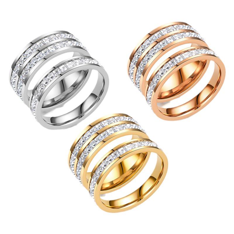 Herren High-End Titanstahlring mit Diamanten - Nicht verblassend, Stilvolles Design, Edelstahlschmuck, Handaccessoire