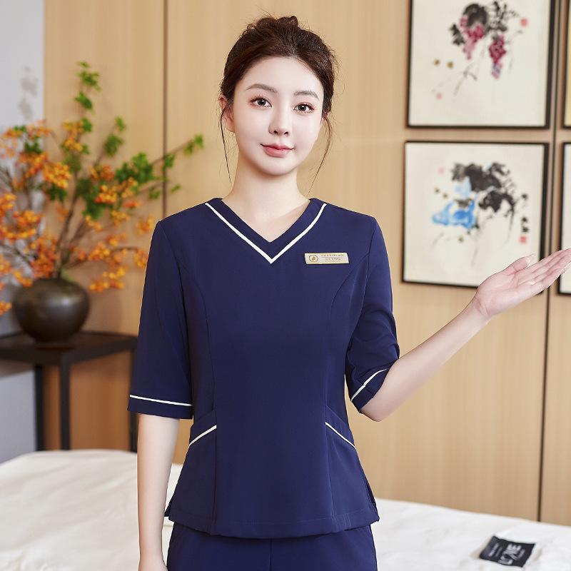Women's High-End Beauty Spa Technician Pants Set for Head Therapists and Postpartum Recovery.
