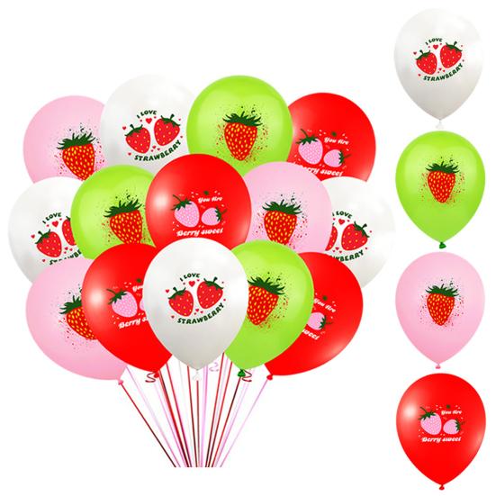 1 Set Sweet Strawberry Aluminum Film Balloons Set DIY Scene Layout Party Decoration Kids Inflatable Fruit Balloons Toy Birthday Party