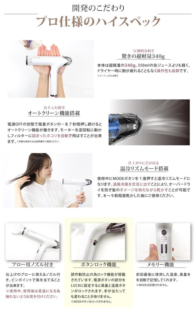 Iletile by a Hair Large Quick Far Infrared Negative Low Temperature Hair Dryer [Developed Hairdresser] Dryer, Airflow, Drying, Rays, Ions,