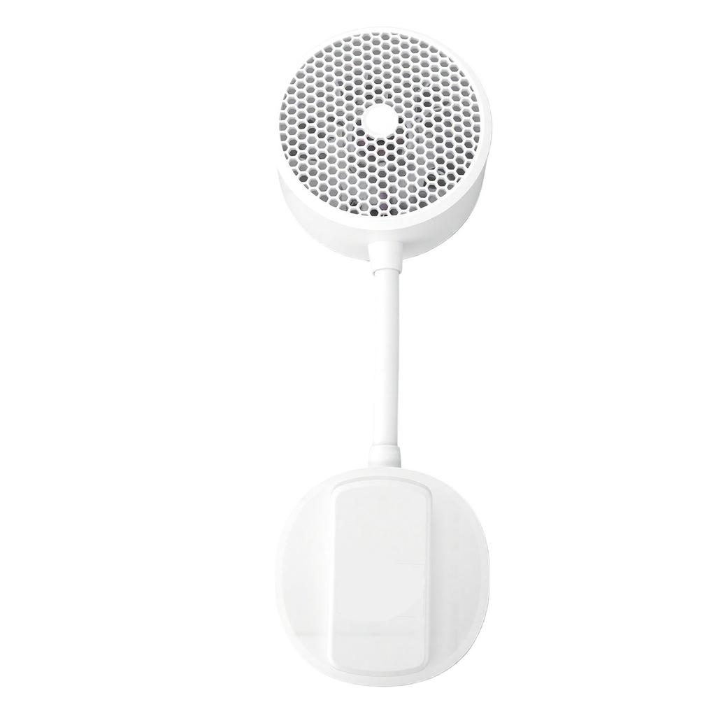 Magnetic Phone Clip Fan Portable USB Rechargeable Handheld Personal Fan with Cooling Pad Adjustable Gooseneck White