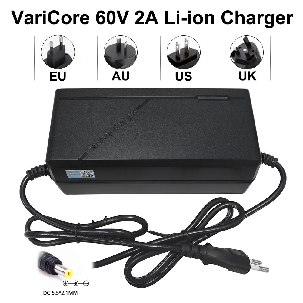 VariCore 60V 2A Li-ion Battery Charger 16S 67.2V Li-ion Battery Pack Charger Smart Power-off With Fan AC 100-240V