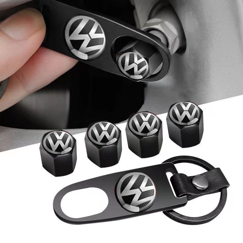 For VW 1 Set Car Wheel Tire Valve Caps Cover Keychain For VW GTI Polo Golf 6 7 Passat Touran Bora Beetle Jetta Tiguan YPSH-C854