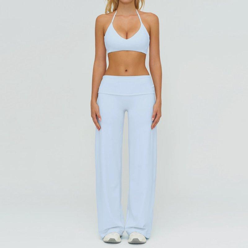 Women's Tracksuit Fitness Suit Two Piece Yoga Sets Women Sportswear Workout Sports Bra High Waist Flared Pant Gym Clothing