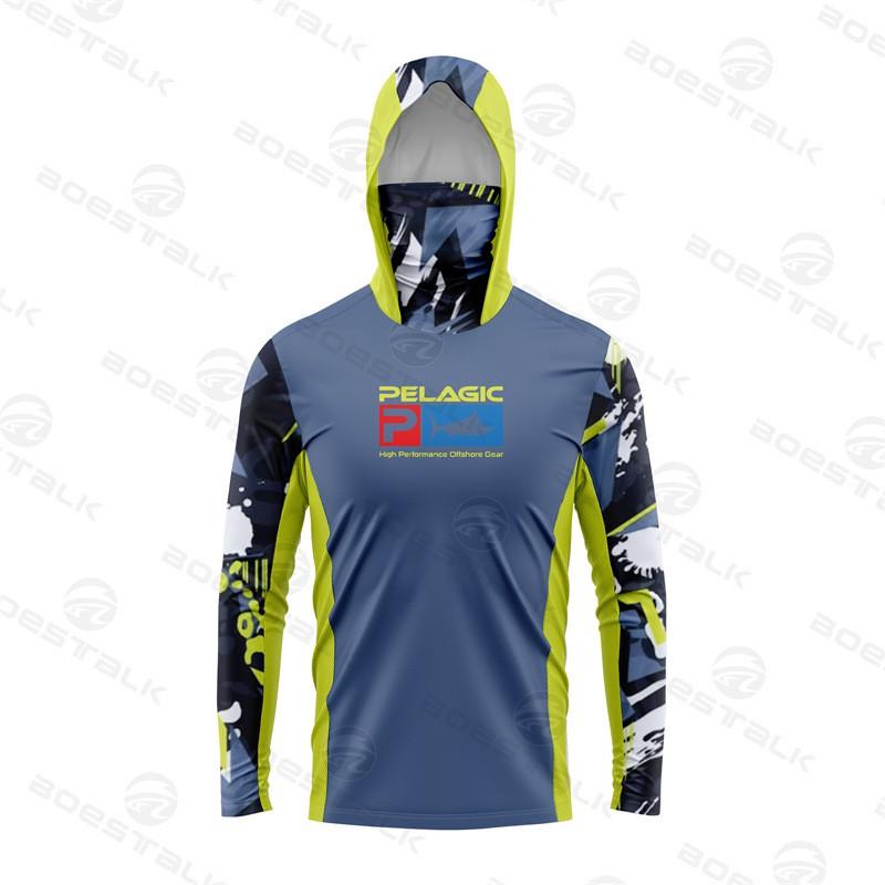 Mens Quick-Dry UV Protection Fishing Long Sleeve Rash Guard T-Shirt Summer Outdoor Sports Cycling Jersey