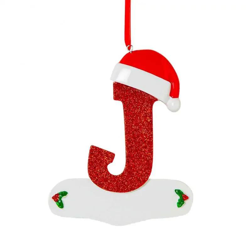 Christmas Tree Decoration Letter Pendant 26 Letters Home Holiday Wooden Pendant Xmas New Year Decor Ornament Customizable