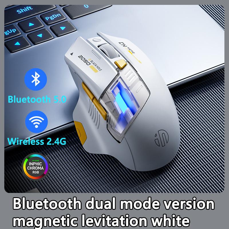Inphic A9 Explorer Kabellose Gaming-Maus 500mA Akkuanzeige Ergonomie Bluetooth Büro-Maus für PC Laptop