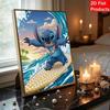 Disney Pearl Painting Set Stitchs Pearl Surfing Adventure Exquisite and Sparkling Painting Crafts Home Wall Decorations Handmade Gifts