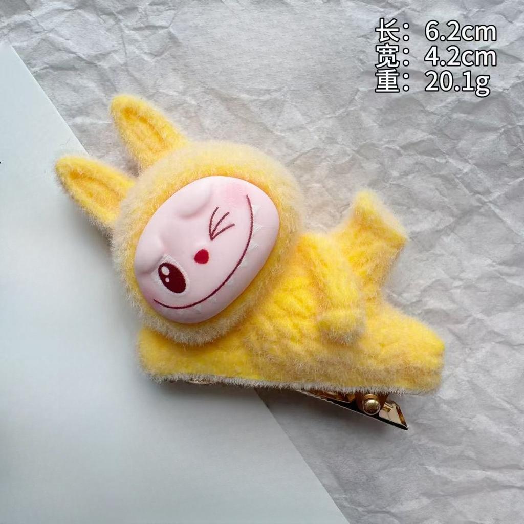 3 stk/6 stk Flokkdukke Kanin Hårspenne Jente Anime Panneluggklemme Hårtilbehør Barnegaver