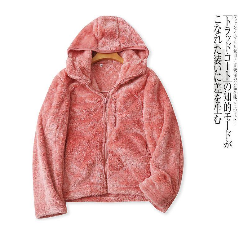 

Stuffed Outwear Winter New Arrival Foreign Trade Women s Clothing Younger Fashion Hooded Collar Zipper Long Sleeve Cardigan Jacket Outwear 27724 Deep Powder C- 2-27-1 M